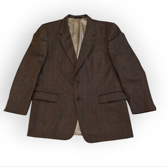 HART SCHAFFNER MARX NORDSTROM BROWN WOOL BLAZER SUIT JACKET SIZE 44R - Picture 1 of 8